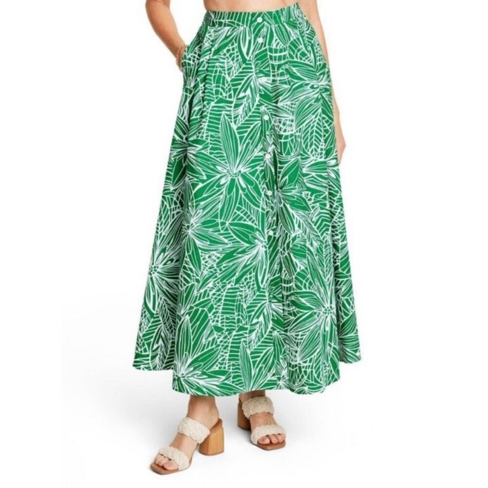 NEW Women’s M Tabitha Brown for Target Linear Floral Print Maxi Skirt - Picture 2 of 8
